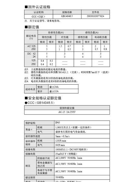 供应欧姆龙行程开关系列HL5030