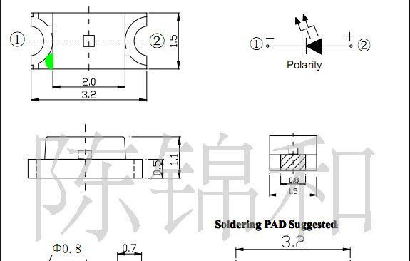 超高亮LED SMD 1206橙色发光二极管