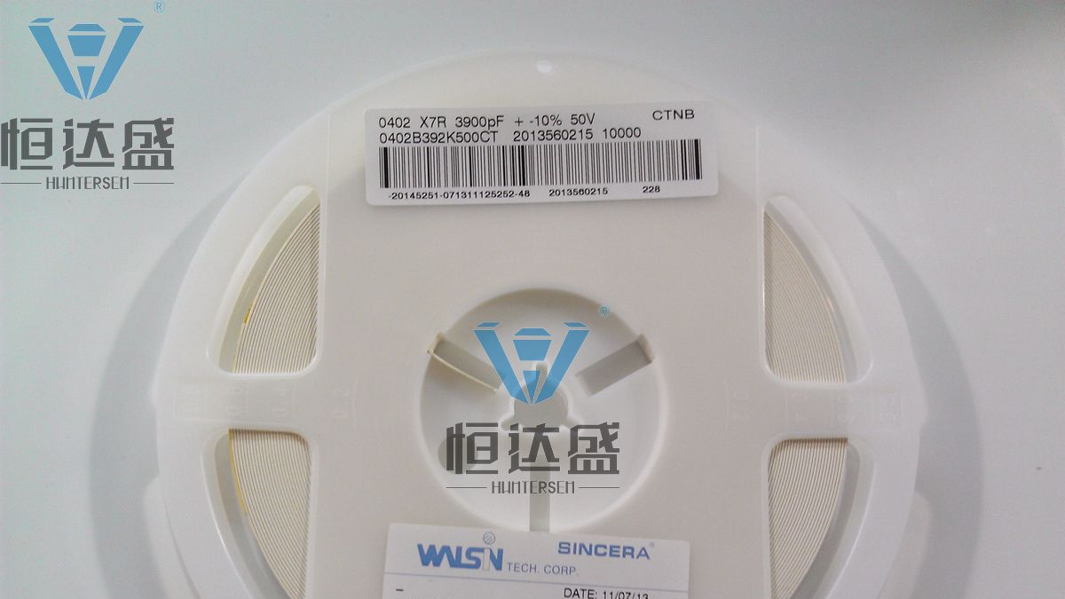 华新 贴片电容 0402 392K 50V 【恒达盛原装现货】