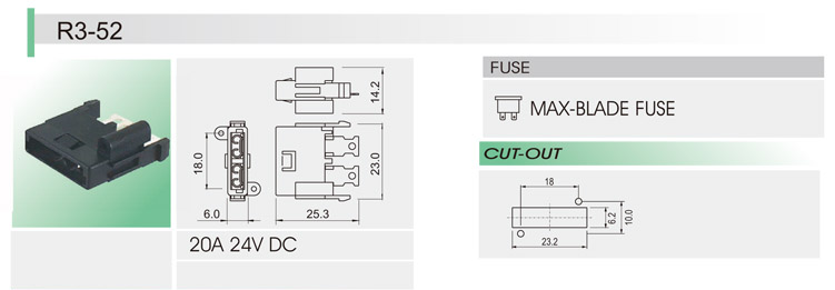 供应SCI R3-52 20A 24VDC 汽车保险丝座