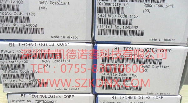 供应72PTR200KLF美国BI电位器
