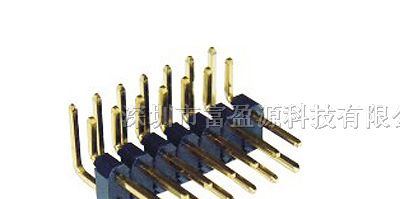 供应2.54mm双排排针90°塑高2.54mm