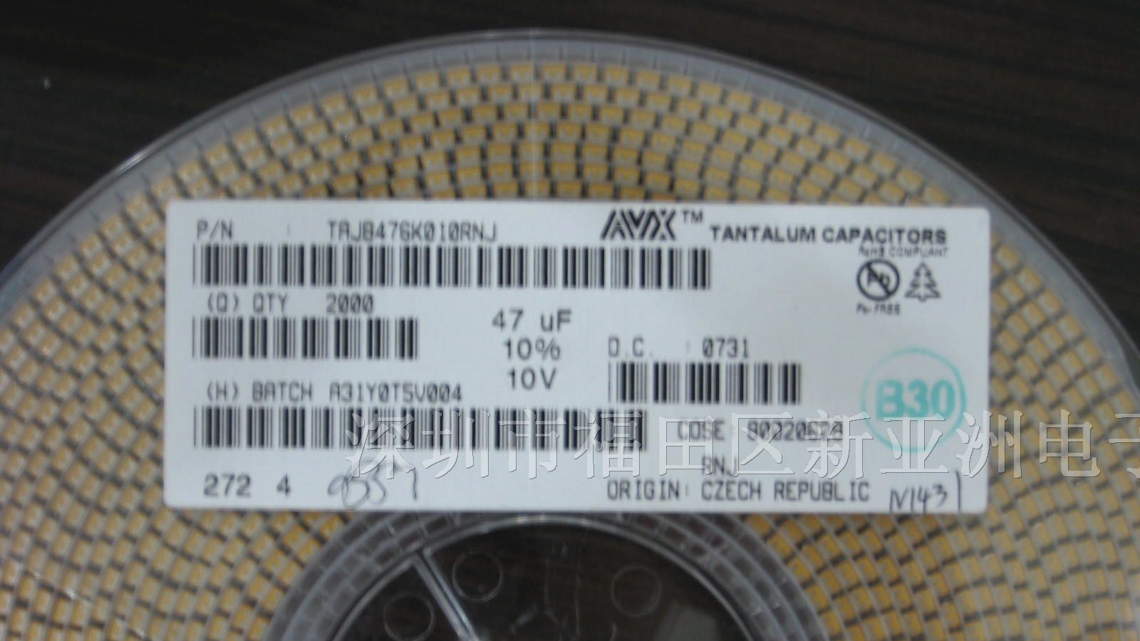 供应贴片钽电容TAJB476K010RNJ原装AVX