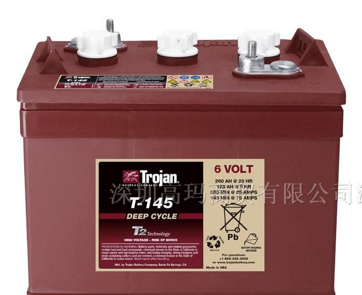供应美国trojan电池T-145(6V260AH)