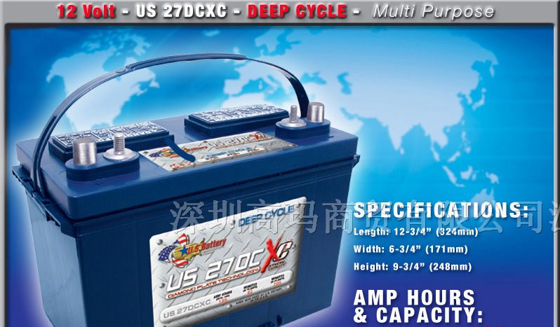 供应美国US电池US27DCXC(12V105AH)
