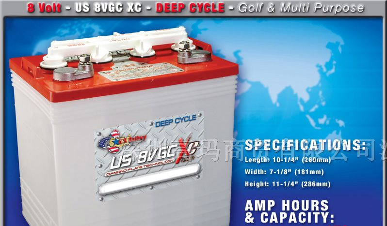 供应美国US电池US8VGCXC(8V170AH)