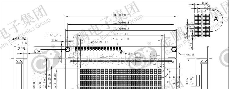 供应金鹏OCMC4X20字符点阵液晶显示模块