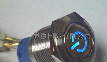 供应带灯带电源符号按钮开关,防水防暴金属按键开关