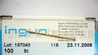 INGUN探针，弹簧探针，双头探针,BGA探针，测试探针