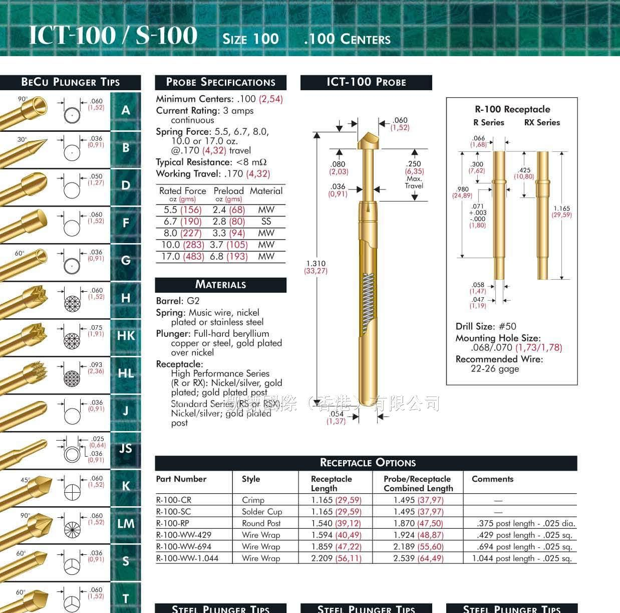 供应IDI探針，ICT探针，BGA探针，弹簧探针，双头探针