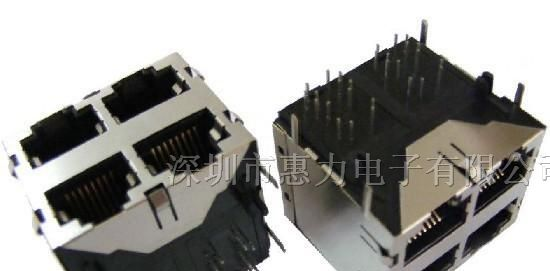 供应2x2百兆滤波器RJ45连接器（无LED 带弹片）