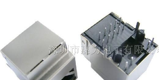供应1x1 180°千兆滤波器RJ45连接器