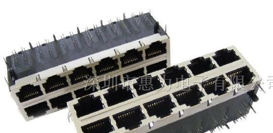 供应2x6千兆滤波器RJ45连接器（无LED 竖排脚）