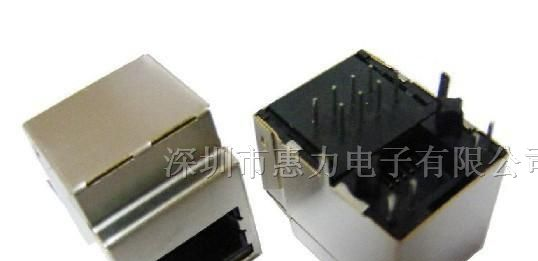 供应1x1 180°百兆滤波器RJ45连接器