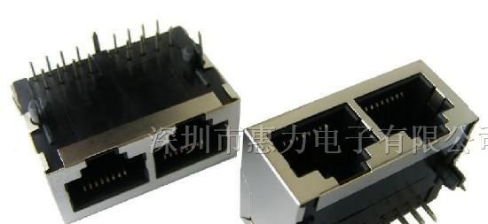 供应1x2百兆滤波器RJ45插座（无LED 无弹片）