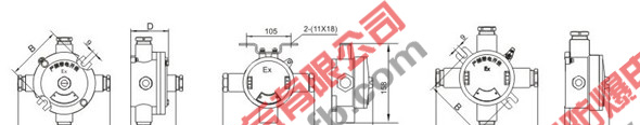 供应AH防爆接线盒A一通平 B直二通平AH-G1/2C接线盒