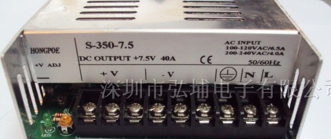 供应S-350W 7.5V40A开关电源 LED灯带 软灯条用
