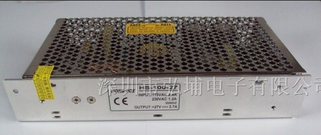 供应100W 27V3.7A开关电源 工业 LED灯带专用 软灯条