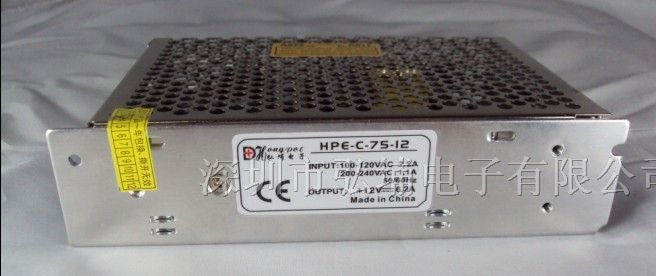供应75W 12V6.3A 开关电源 工业 LED灯带专用 软灯带