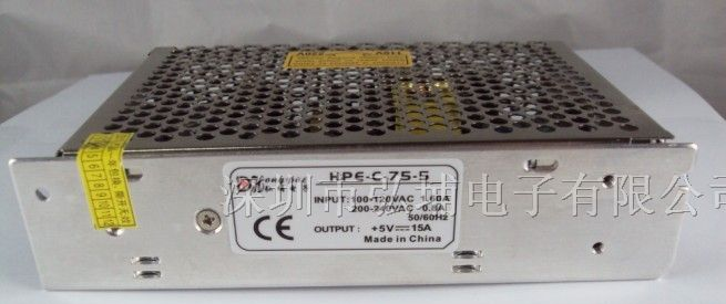 供应75W 5V15A开关电源 工业LED灯带专用 软灯条用