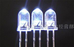 供应3mm 白色LED LED器件 超高亮LED 有边长脚