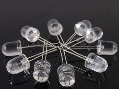 供应10mm 白色LED 超高亮LED LED灯珠 LED发光管