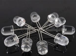 供应10MM 白色LED 超高亮LED LED发光管 LED灯珠