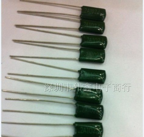 供应国产全新无铅环保涤纶电容CL11聚脂膜电容2A102J