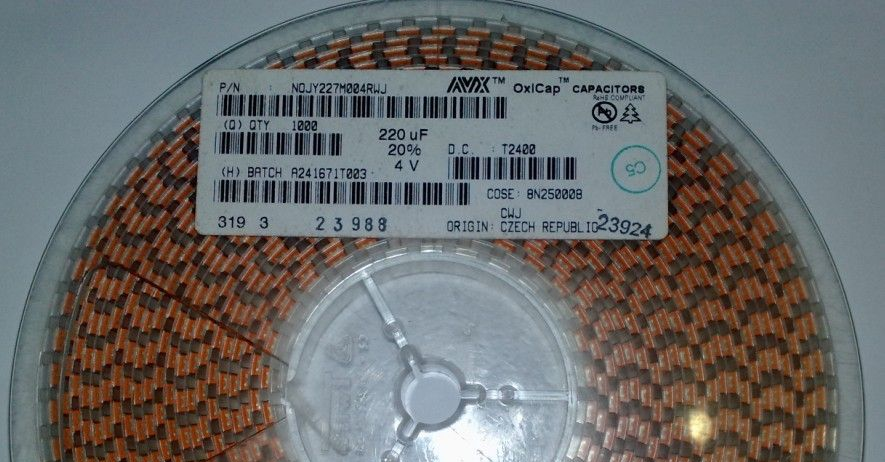 供应AVX钽电容NOJY227M004RWJ(220UF/4V Y型)