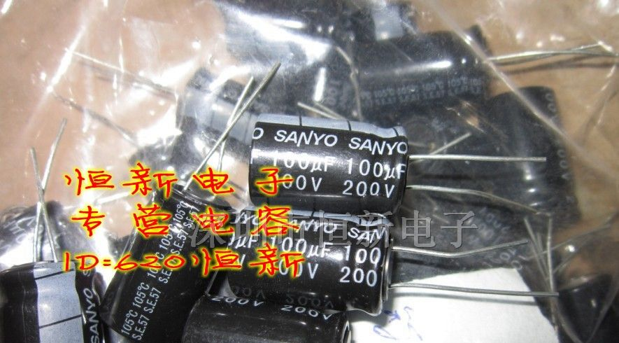 日本三洋SANYO 铝电解电容 200V100UF 16X25 105度