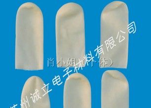 供应乳白色防滑切口手套 防静电手指套