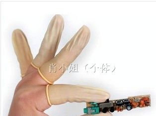 供应一次性天然乳胶米黄手指套 防静电手指套
