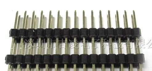 供应2.54mm 双排针 双塑180度 H=2.54连接器