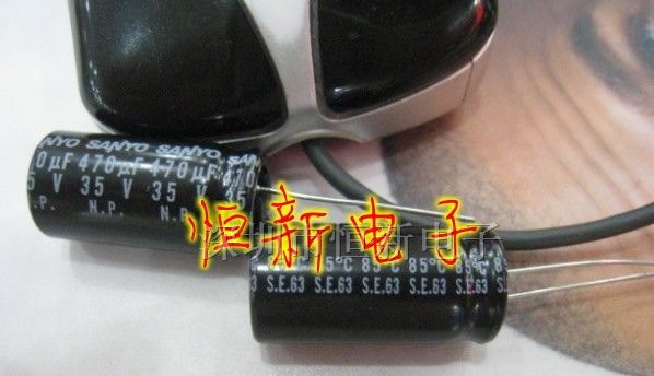 原装三洋无极BP 铝电解电容 35V470UF 13X25 实图现货