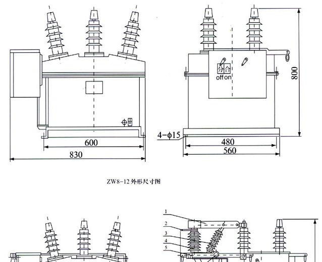 厂家直销：ZW8-12户外真空断路器