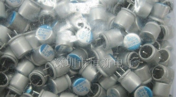 进口固态电解电容 6.3V470UF 10X8 黑金刚短脚