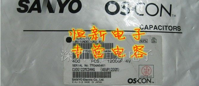 进口固态电解电容4SVPF1200M