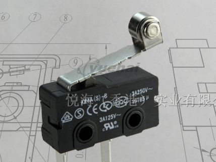 5A250VAC 带滚轮微动开关 UL VDE EK韩国认证
