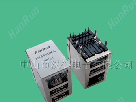 汉仁/HanRun 单口RJ45带双USB插口,内置隔离变压器