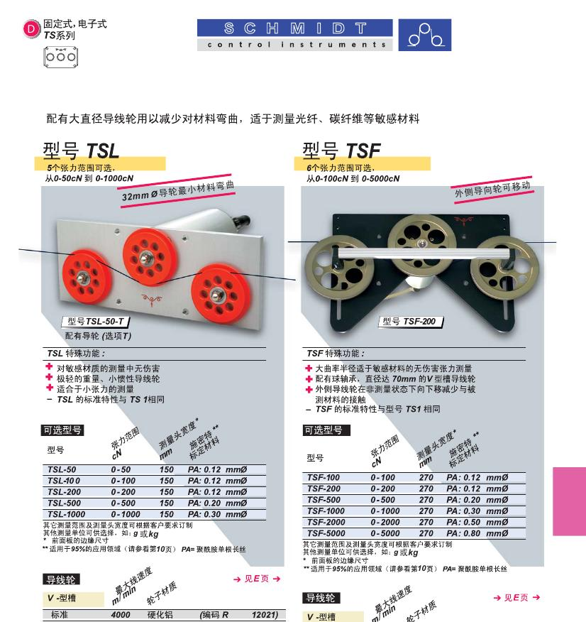 供应德国施密特纤维张力传感器TSL-50
