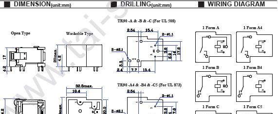 供应30A小型大功率继电器TR90-12V-SC-A