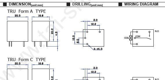 供应大功率继电器TRU-12VDC-FB-CL