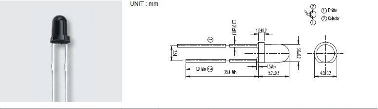 供应亿光PT204-6B 3mm红外线接收管