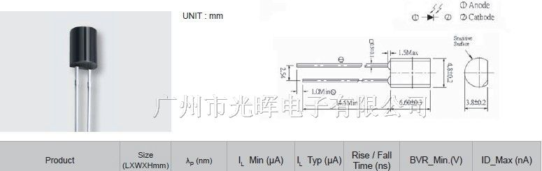 供应亿光PD438B 黑色光敏二极管