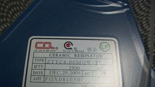 晶振ZTTC4.00MGW-TF      中外合资品牌CQ,有意者详谈