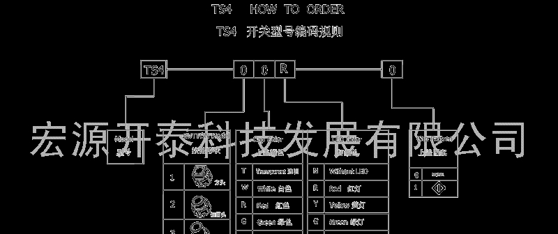 直销红色白灯轻触开关