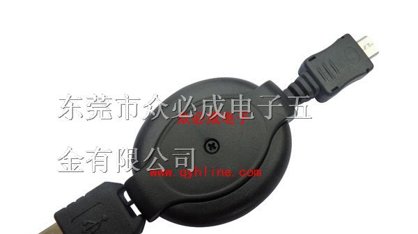 供应收缩USB连接线，MIC 5P收缩USB连接线