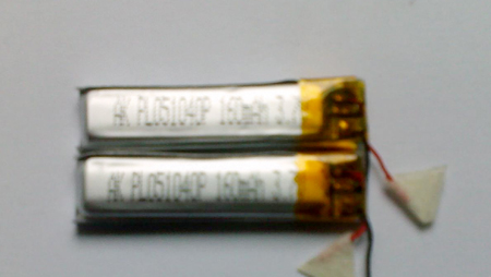 供应巡更棒聚合物锂电池051040PL/150mAh