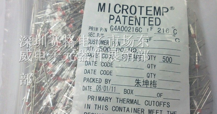 供应温度保险丝G4A00216C 216℃ 250V 10A 原装