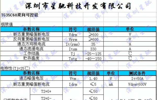 供应TG35C60 双向可控硅